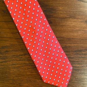 Southern Tide Red Blue Fish Silk Tie